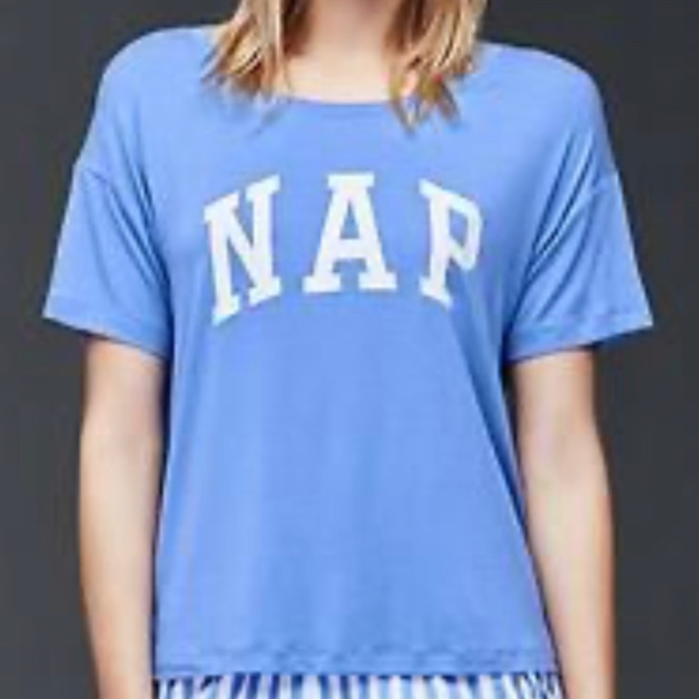 GAP Short Sleeve Pajama Shirt NAP Blue